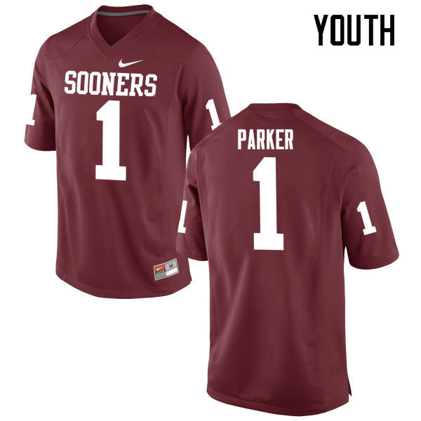 Youth Oklahoma Sooners #1 Jordan Parker College Football Jerseys Game-Crimson